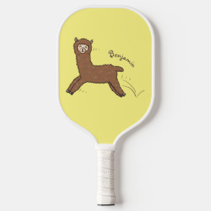 Raquette De Pickleball Caricature d'alpaga brun joli