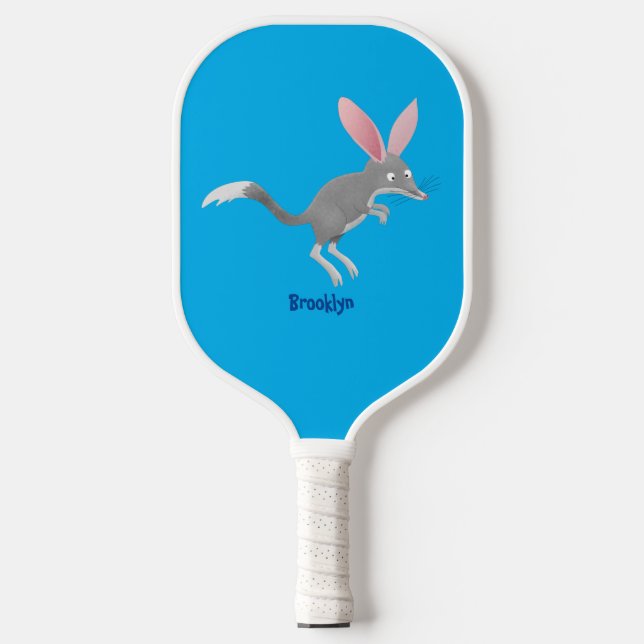 Raquette De Pickleball Caricature de bilby australien très heureuse (Recto)
