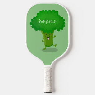 Raquette De Pickleball Caricature de brocoli dansant Cute kawaii