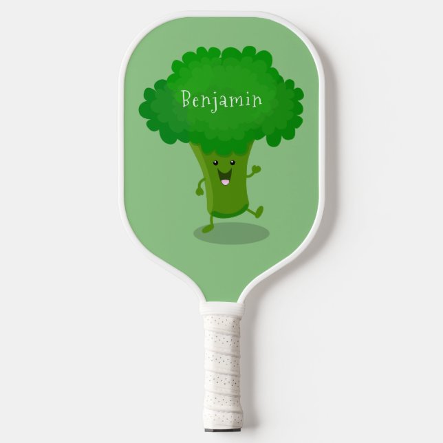 Raquette De Pickleball Caricature de brocoli dansant Cute kawaii (Recto)