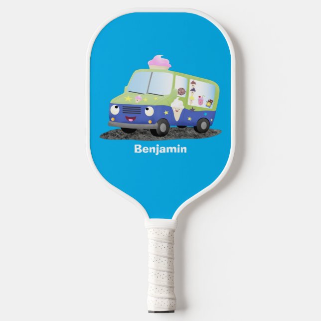 Raquette De Pickleball Caricature de camion de glace joli (Recto)