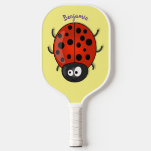 Raquette De Pickleball Caricature de coccinelle rouge joyeux