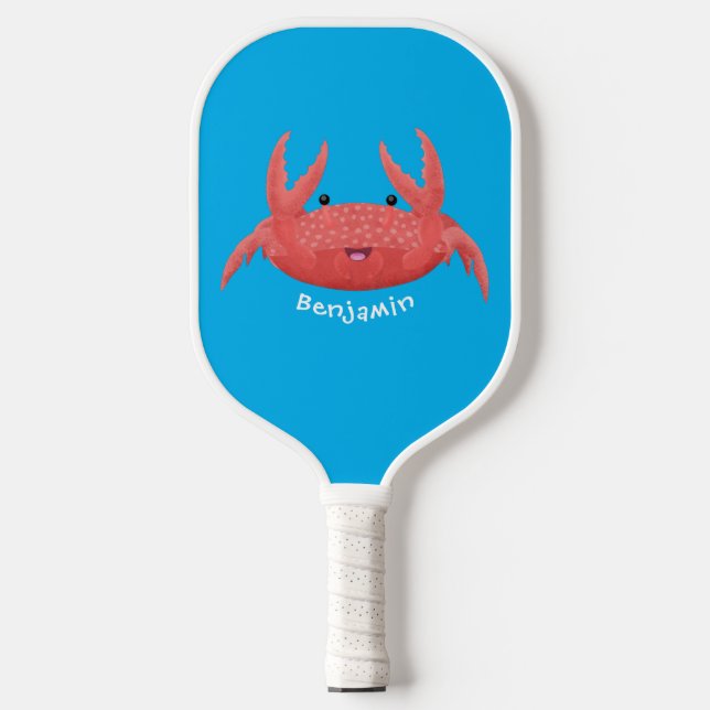 Raquette De Pickleball Caricature de crabe rouge cuite (Recto)
