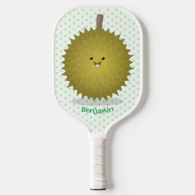 Raquette De Pickleball Caricature de durian joyeux (Recto)