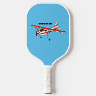 Raquette De Pickleball Caricature de l'avion à train de vélo