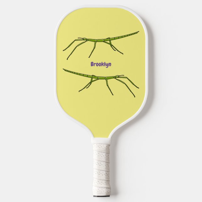 Raquette De Pickleball Caricature de mignon rouge vert avec des visages h (Recto)