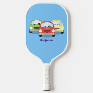 Raquette De Pickleball Caricature de voitures Cute kawaii
