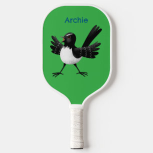Raquette De Pickleball Caricature de Willie Wagtail australienne personna