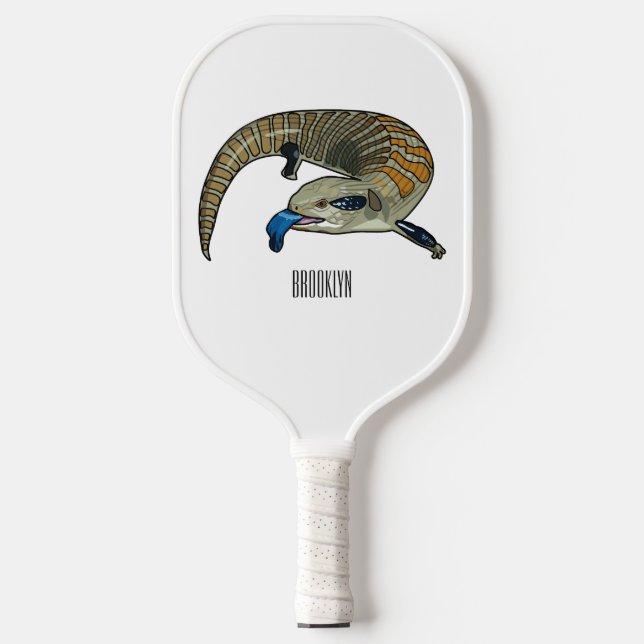 Raquette De Pickleball Caricature en bleu (Recto)