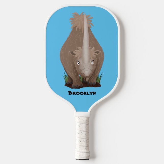 Raquette De Pickleball Caricature en élasmère de rhinocéros laineux (Recto)