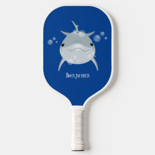 Raquette De Pickleball Caricature joli dauphin kawaii kawaii