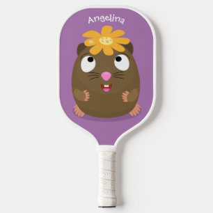 Raquette De Pickleball Caricature joyeuse de cobaye mignonne