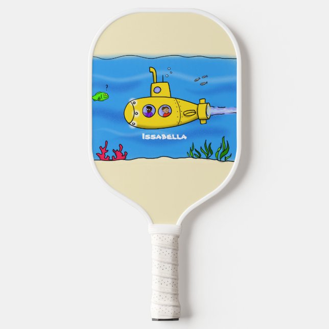 Raquette De Pickleball Caricature sous-marine joyeuse (Recto)