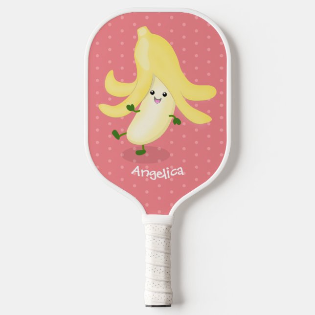 Raquette De Pickleball Caricature sur la banane de Cute kawaii (Recto)