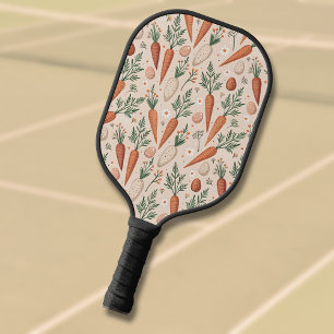 Raquette De Pickleball Carottes Élégantes Vintage avec Fleurs et Petit Œu