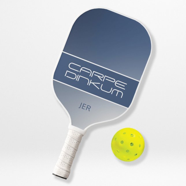 Raquette De Pickleball Carpe Dinkum Initiales de dégradé drôle Navy (Créateur téléchargé)