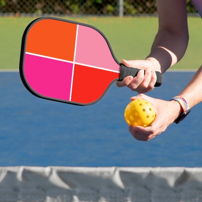 Raquette De Pickleball Carré rose et orange (Insitu)
