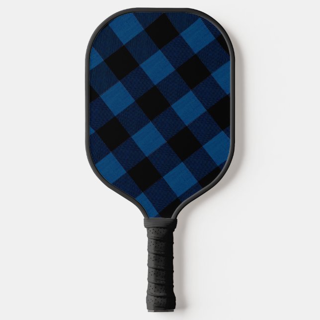 Raquette De Pickleball Carreaux Bleus de Bûcheron (Recto)