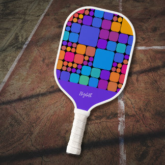 Raquette De Pickleball Carreaux Rétro Personnalisés