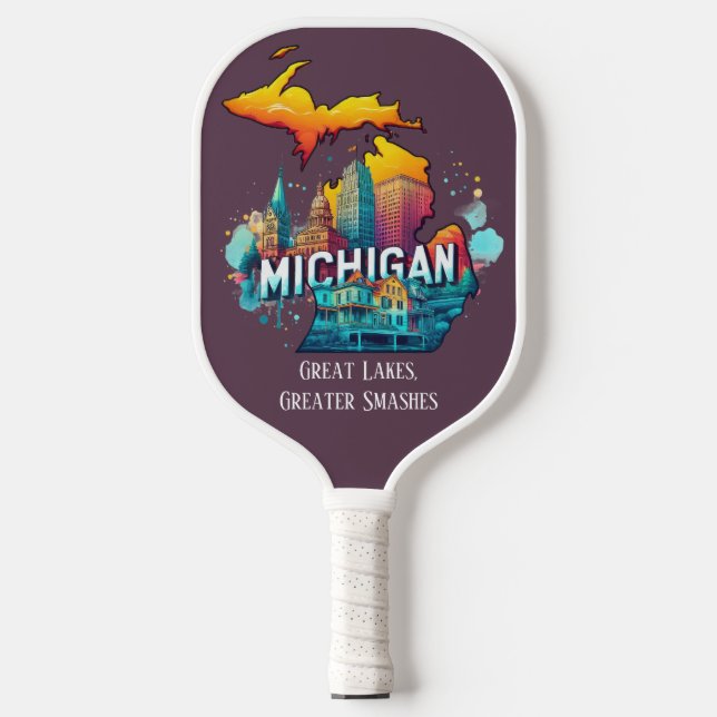 Raquette De Pickleball Carte de voyage Retro Michigan State (Recto)