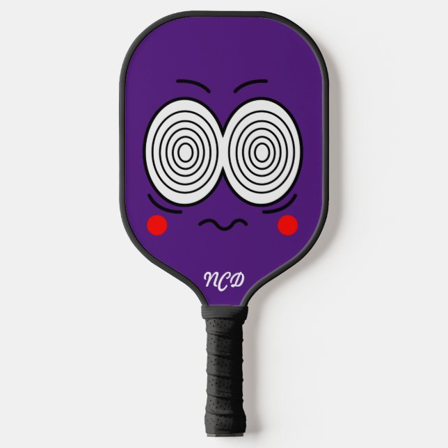 Raquette De Pickleball Cartoon hypnotique visage Monogramme Pickleball Pa (Recto)