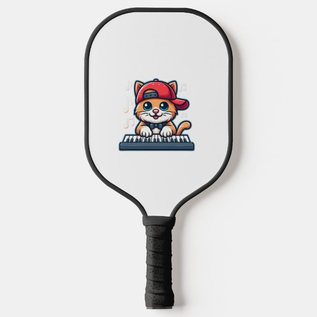 Raquette De Pickleball Cat Jouer Piano Design pour la musique et les Amou (Recto)