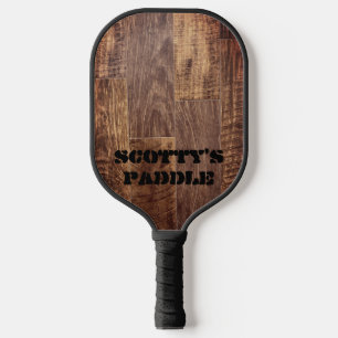 Raquette De Pickleball Cèdre Planks motif de grains de bois rustique