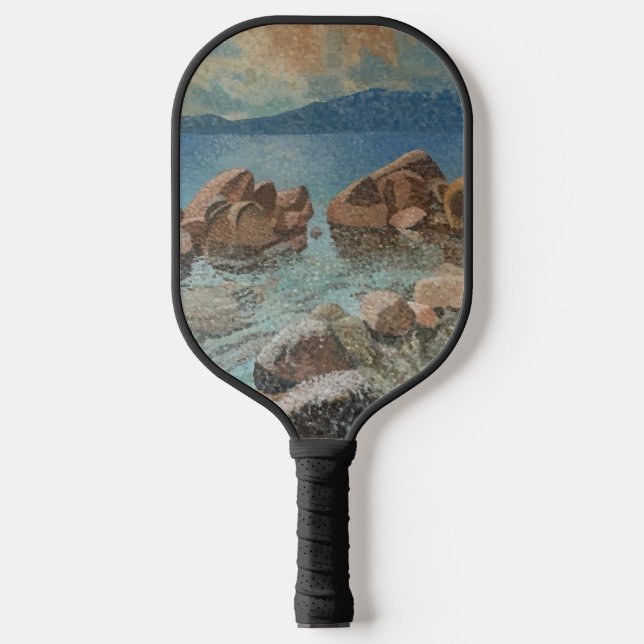 Raquette De Pickleball Cercle de Stones Lake Tahoe Impressionnisme (Recto)