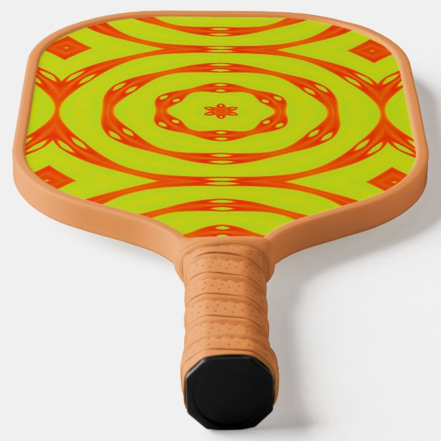 Raquette De Pickleball Cercle orange rétro jaune (Poser)