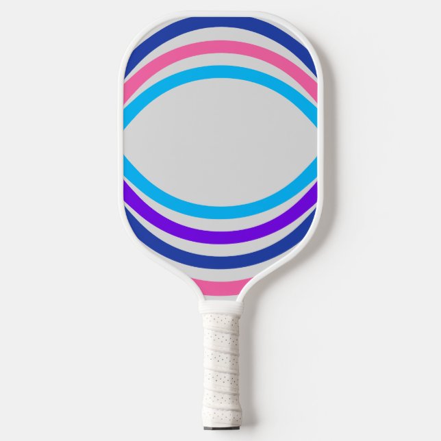 Raquette De Pickleball Cercles Bleu rose Gris Pickleball Paddle (Recto)