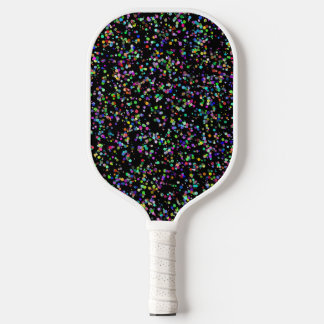 Raquette De Pickleball Cercles colorés bulles sur motif unique noir