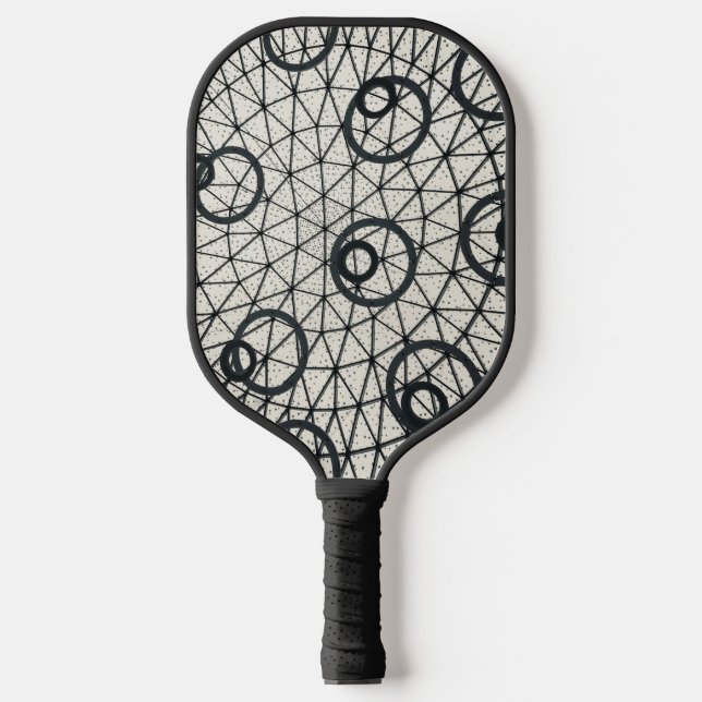 Raquette De Pickleball Cercles noirs et blancs (Recto)