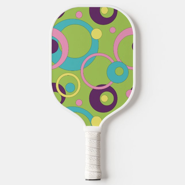 Raquette De Pickleball Cercles verts funky (Recto)