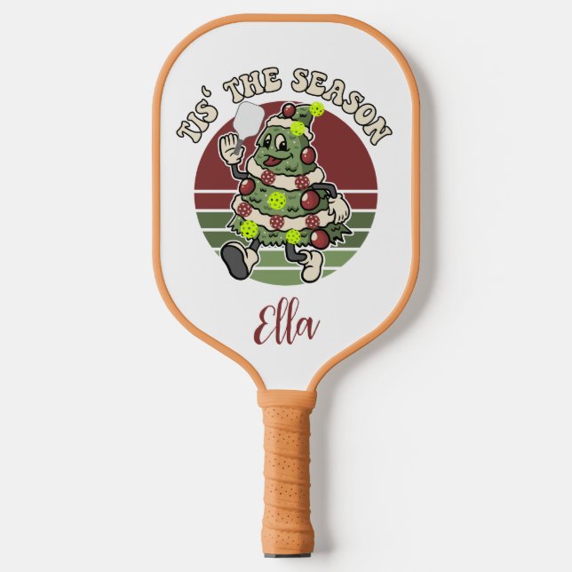 Raquette De Pickleball C'Est La Saison. Drôle Pickleball dire Noël (Recto)