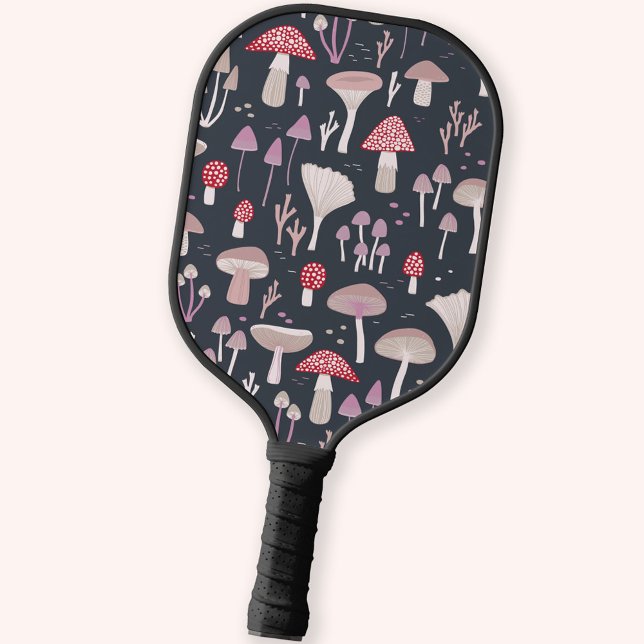 Raquette De Pickleball Champignon Amanite Fungi (Mushroom fungi and toadstool dark Pickleball padle)