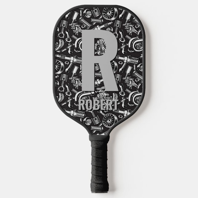 Raquette De Pickleball Changer initial, ajouter nom, pièces de voiture po (Recto)