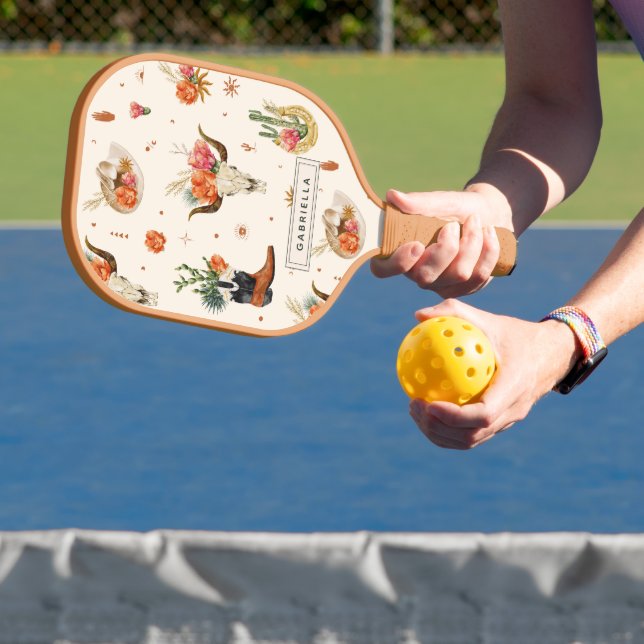 Raquette De Pickleball Chapeau de cowboy personnalisé Western Desert Cact (Insitu)