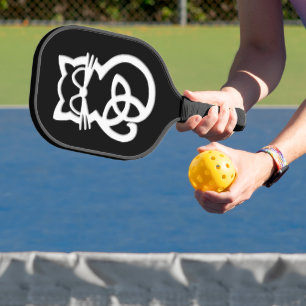 Raquette De Pickleball Chat celtique à noeud de trinité blanc
