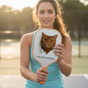 Raquette De Pickleball Chat Drôle aux Épices "Blep" Nom Personnalisé