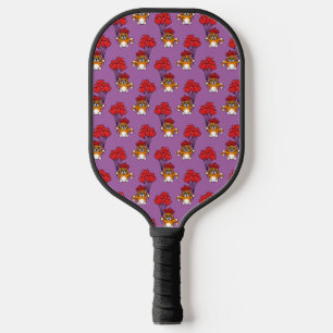 Raquette De Pickleball Chat mignon avec Ballons de Coeur Rouge