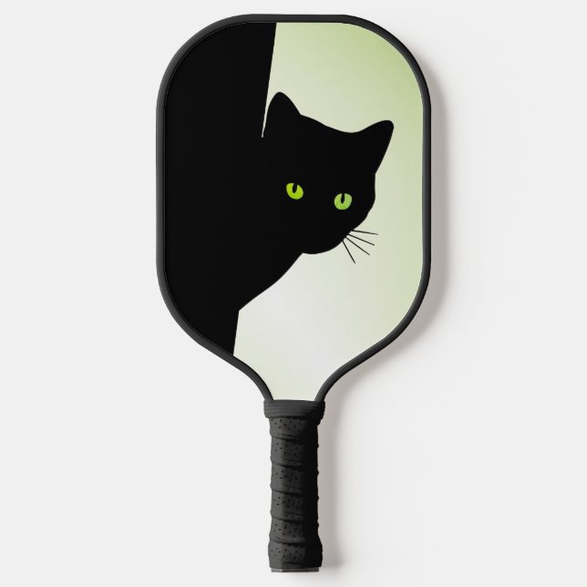 Raquette De Pickleball Chat noir aux yeux verts (Recto)