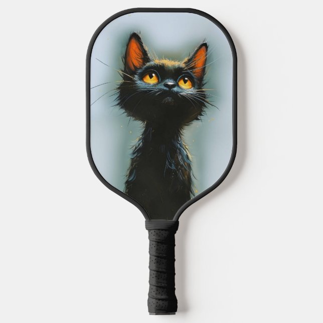 Raquette De Pickleball Chat noir enchanté (Recto)