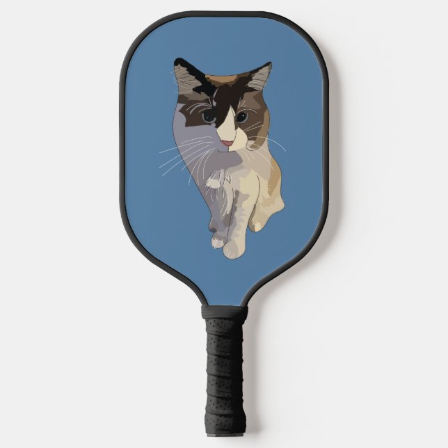 Raquette De Pickleball Chat Ragdoll, Bleu Poussiéreux (Recto)