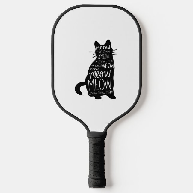Raquette De Pickleball Chat Silhouette Meow (Recto)