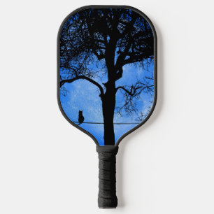 Raquette De Pickleball Chat sur une lune bleue fil