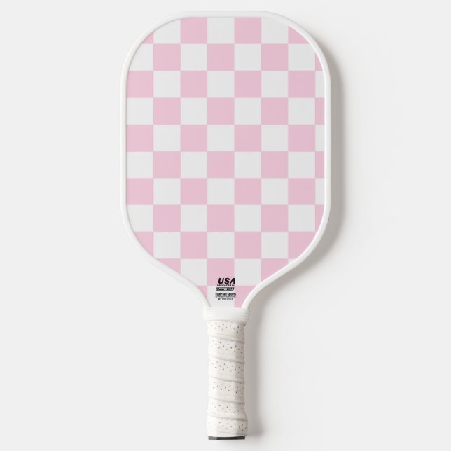 Raquette De Pickleball Chèque rose et blanc (Recto)