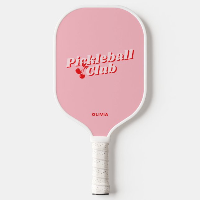 Raquette De Pickleball Cherry Retro Vibe rose (Recto)