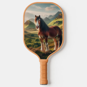 Raquette De Pickleball cheval Clydesdale des Highlands d'Écosse