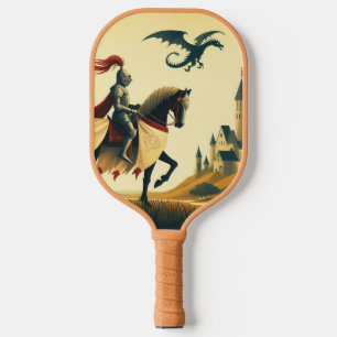 Raquette De Pickleball Chevalier médiéval/dragon/château fantastique