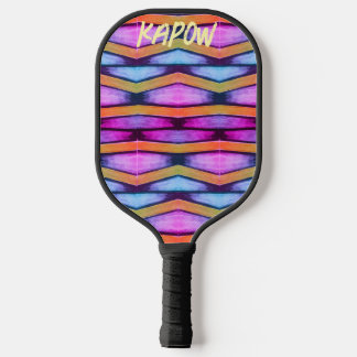 Raquette De Pickleball Chevron orange, rose, violet et bleu